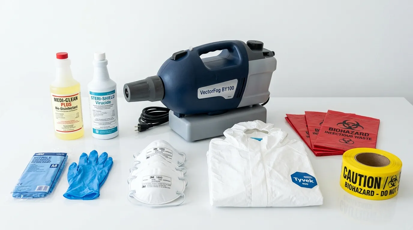 Professional biohazard remediation crew working in Walden